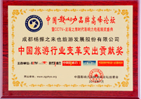 中國旅游行業(yè)變革突出貢獻獎