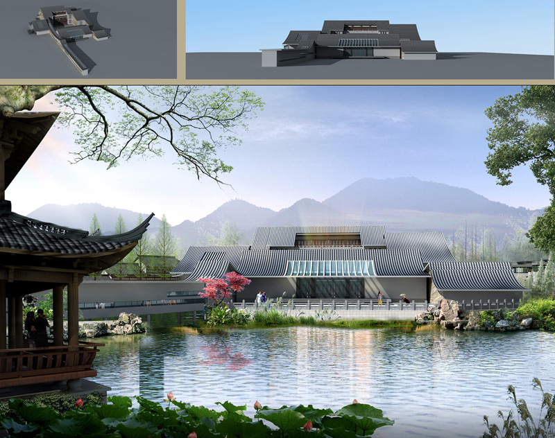 大佛禪院游人中心建筑設計效果圖