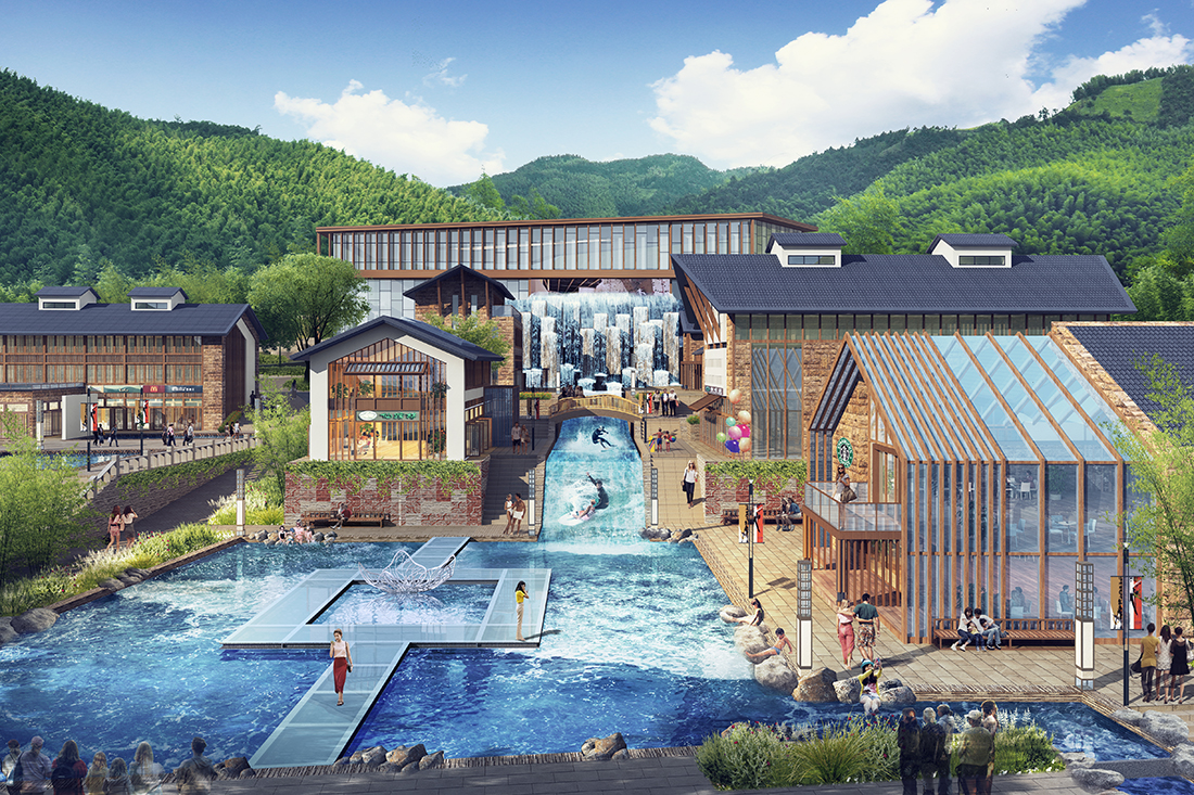 小鎮(zhèn)親水場(chǎng)景效果圖