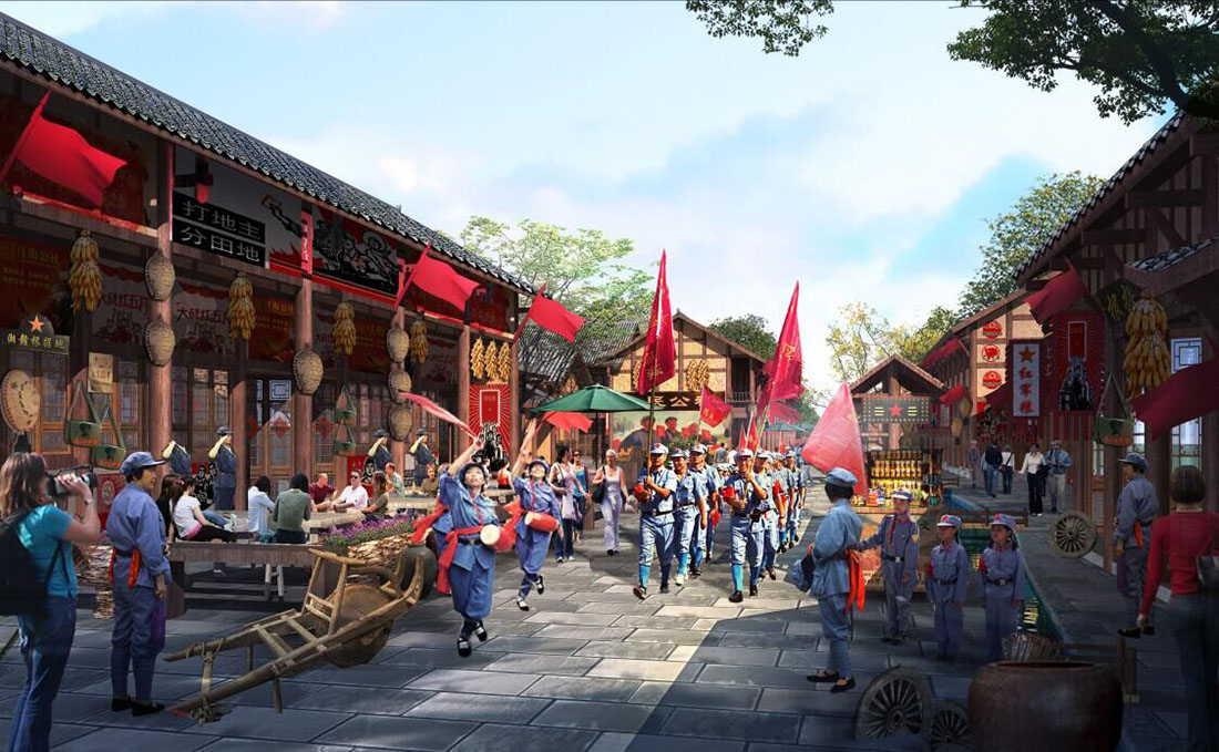 僰王山“策應(yīng)豐碑”游擊穿越體驗(yàn)園紅軍街效果圖 僰王山“策應(yīng)豐碑”游擊穿越體驗(yàn)園紅軍街效果圖