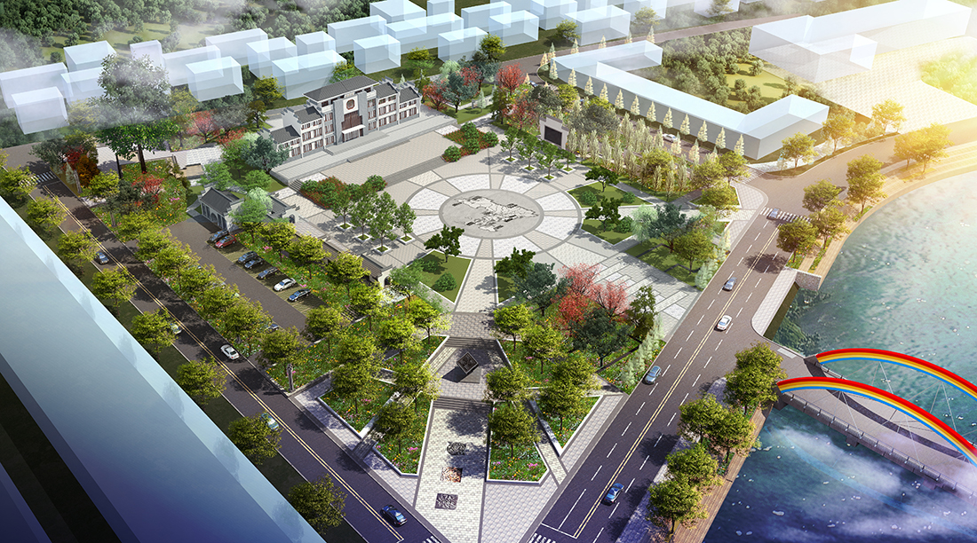 冶力關(guān)游人中心及廣場環(huán)境鳥瞰