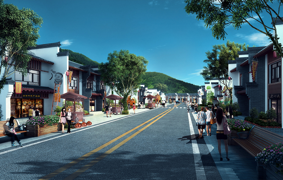 八角鎮(zhèn)（風(fēng)貌改造）土特產(chǎn)集市效果圖