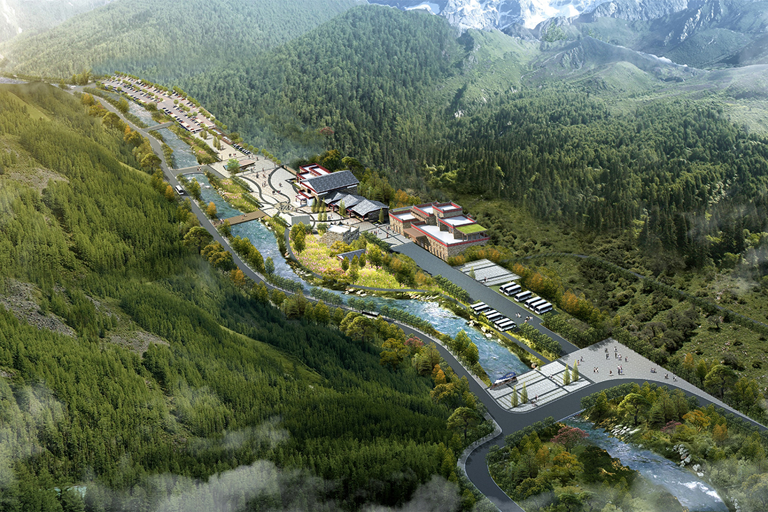 四姑娘山旅游綜合服務(wù)中心鳥瞰圖