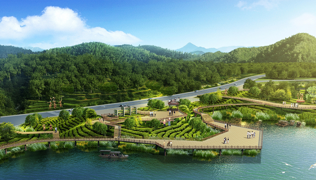 箭樓子水庫(kù)景觀節(jié)點(diǎn)鳥瞰圖