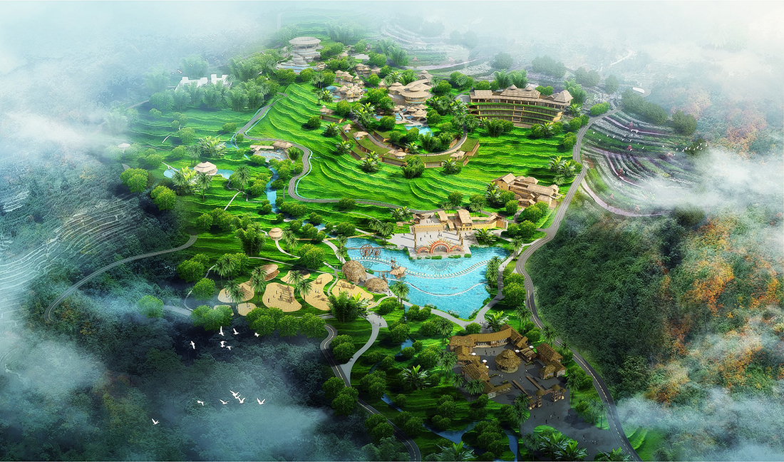哈尼溫泉主題度假片區(qū)鳥瞰圖